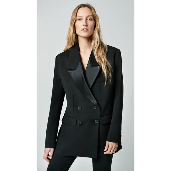Smythe Oversized Double-Breasted Tux Blazer Black Size Small Oversized Chic Sexy